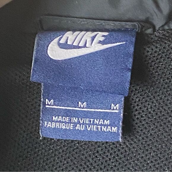 Nike Wm’s Sz Med Black White Stripes 2 Logo Athletic Windbreaker Full Zip Jacket - Picture 4 of 4